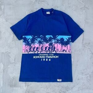 Vintage Single Stitch Crazy Shirts Honolulu Marathon Hawaii 1986 T Shirt